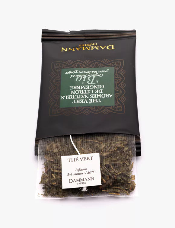 THÉ VERT ARÔMES NATURELS DE CITRON GINGEMBRE BIO - Cafés Van Hove