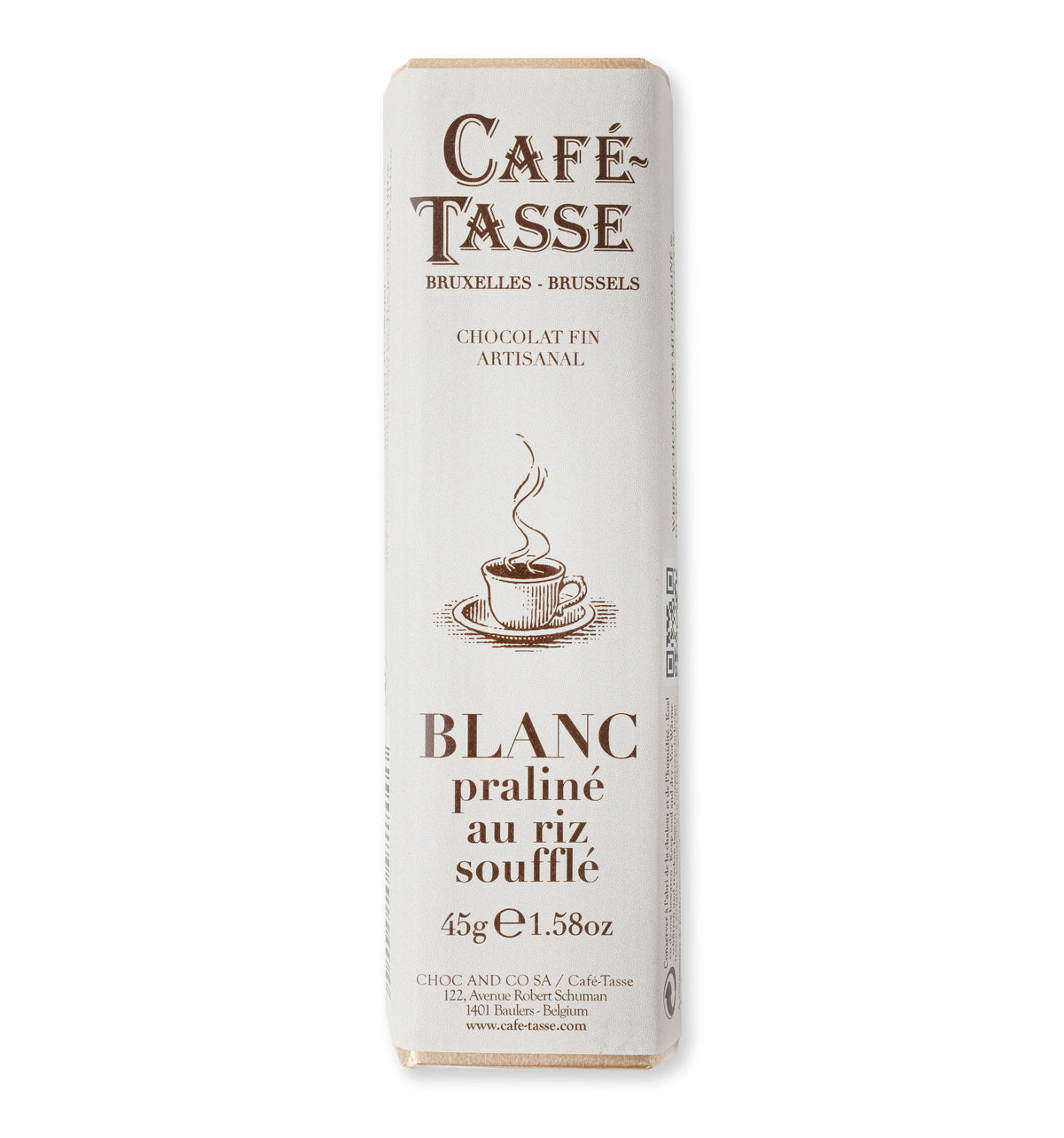 Barre Café-Tasse au chocolat blanc praliné et riz soufflé, 41 g