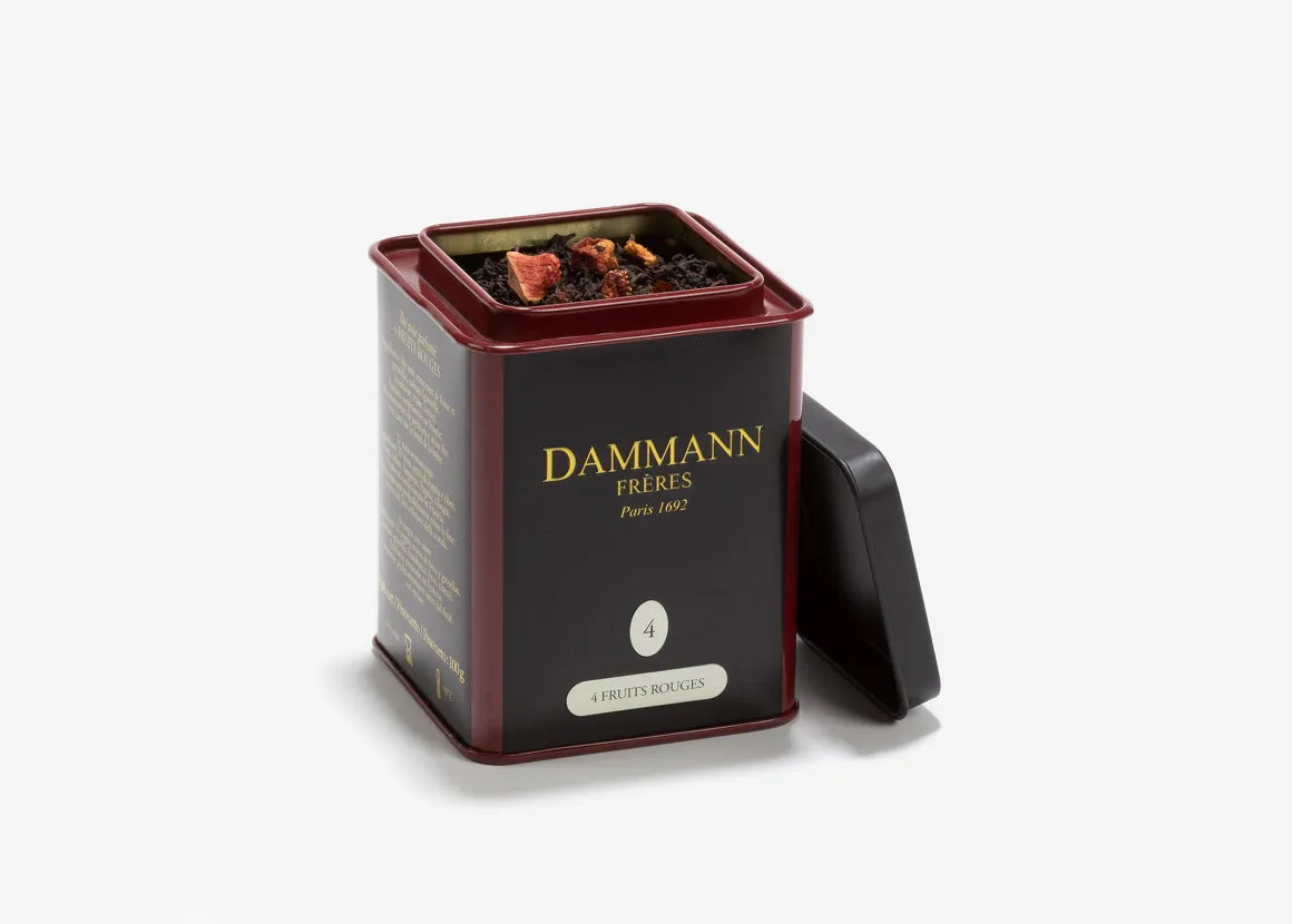 4 Fruits Rouges – Thé noir fruité en boîte métal de 100 g