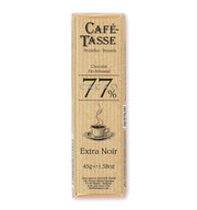 Barre Café-Tasse de chocolat noir 77 % de cacao avec éclats de fèves de cacao, 45 g