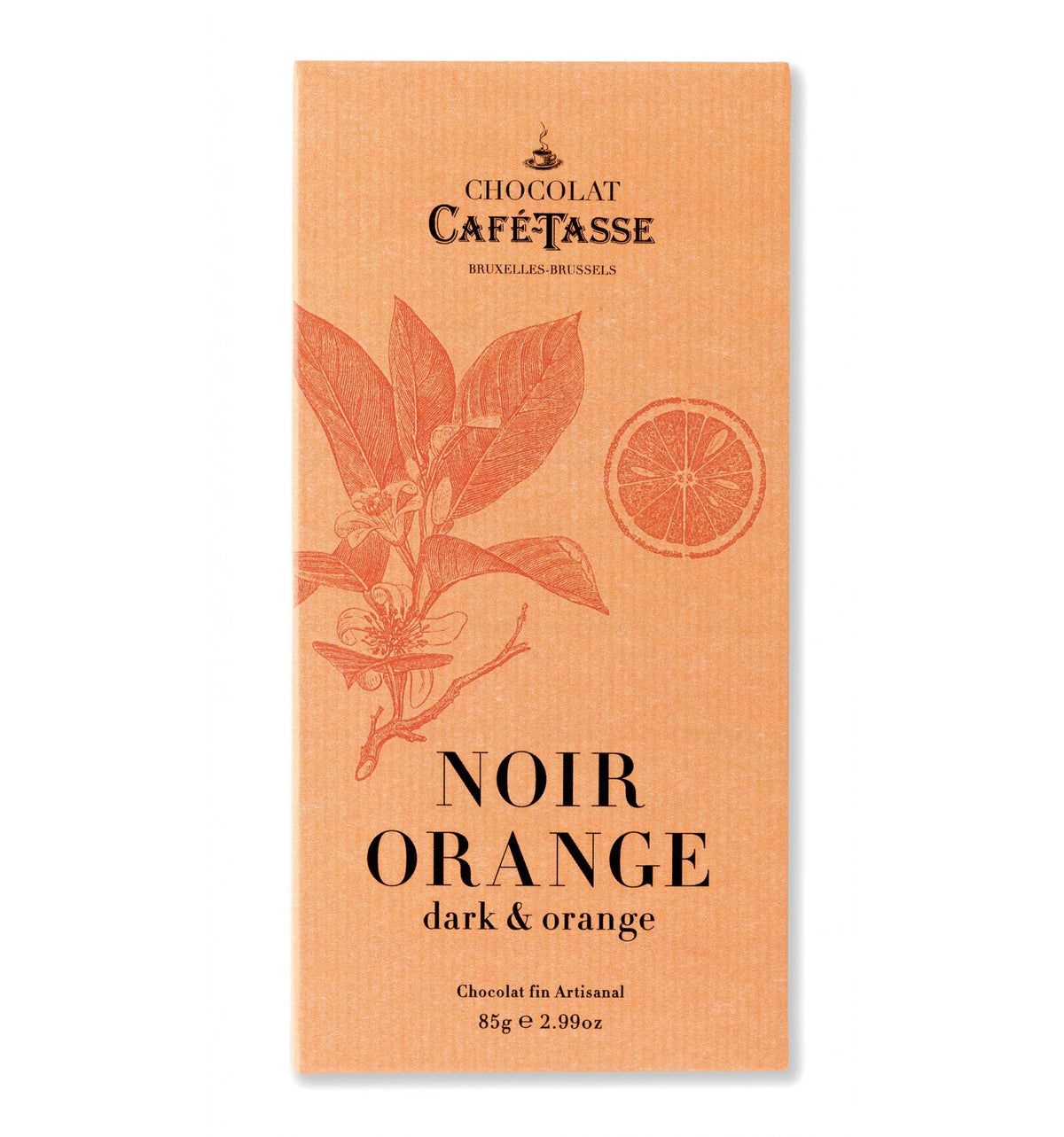 Tablette Café-Tasse de chocolat noir 60 % avec zestes d'orange confits, 85 g