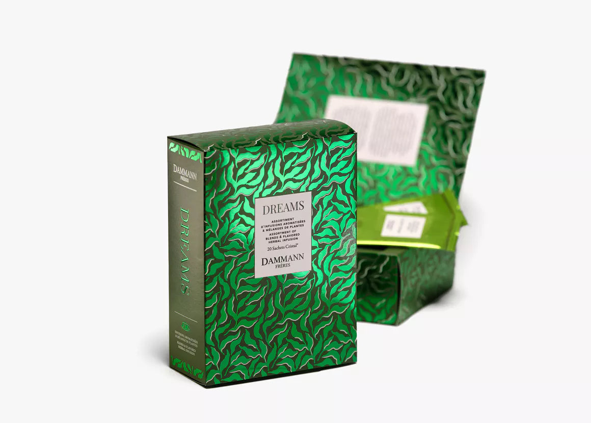 Coffret Dreams contenant 20 sachets d'infusions aux saveurs variées