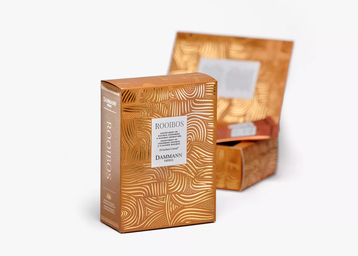 Coffret Rooibos Dammann Frères contenant 20 sachets Cristal® de rooibos parfumés