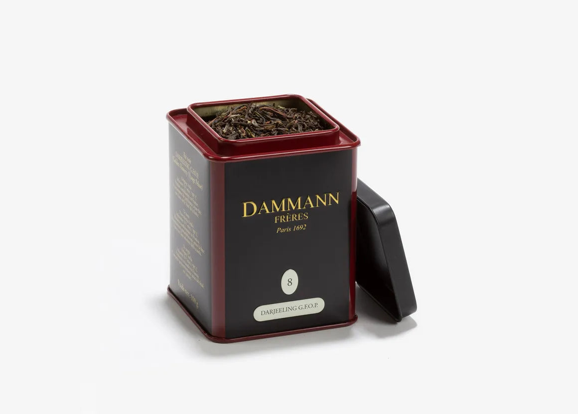 Darjeeling G.F.O.P. – Thé noir en boîte métal de 100 g