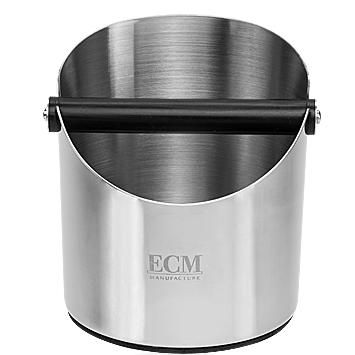ECM Whisper Box – Bac à marc en acier inoxydable poli avec bâton de frappe insonorisé