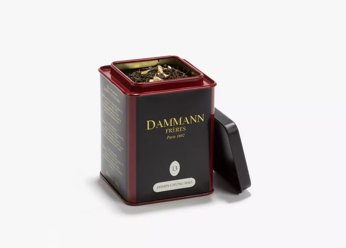 Jasmin Chung Hao - Thé vert au jasmin en boîte métal de 100 g
