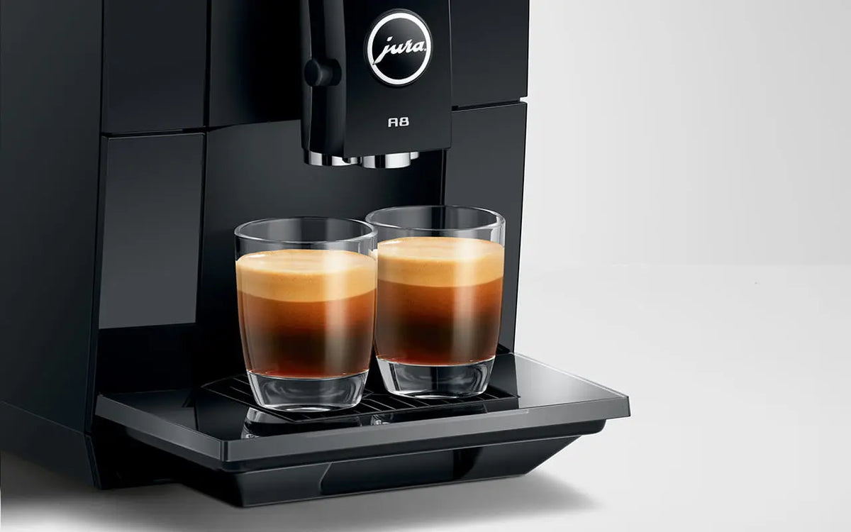 Jura A8 piano black 2 cafés 