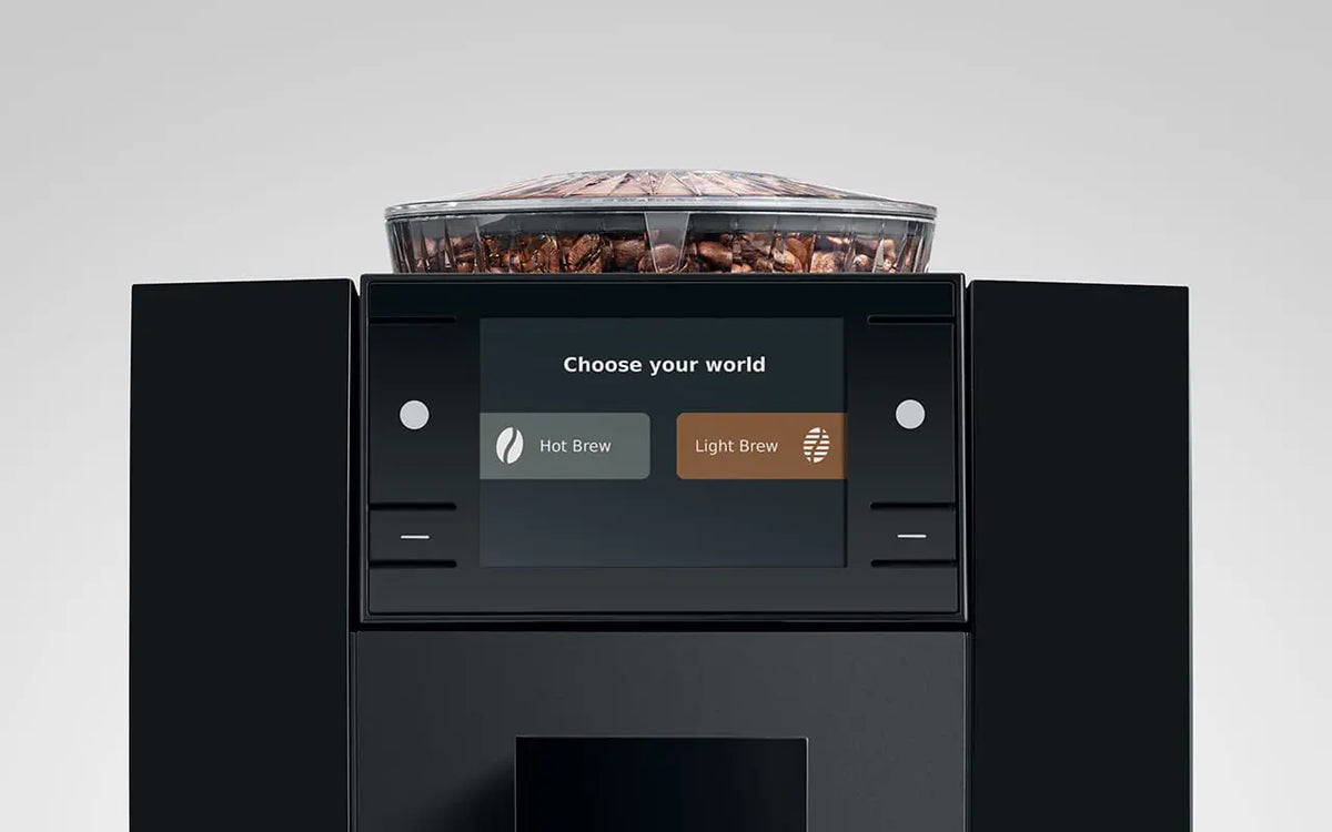 Jura A8 piano black hot brew et light brew