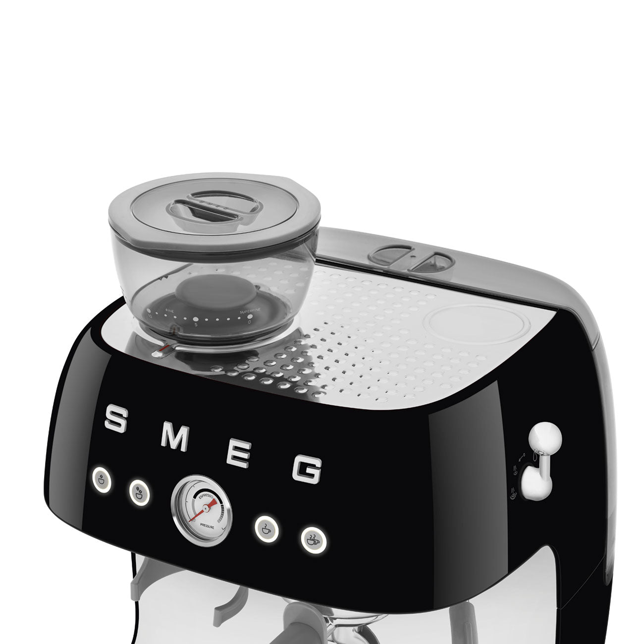 Machine à café Smeg avec moulin intégré noir chauffe tasse