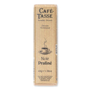Noir Praliné Café-Tasse – Barre de chocolat noir fourrée au praliné de noisettes