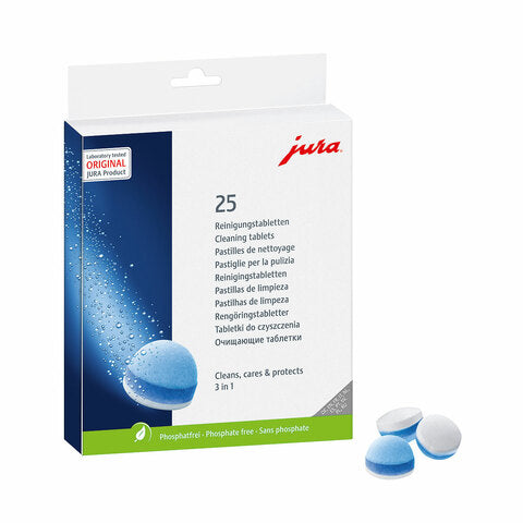 Boîte de pastilles de nettoyage 25 pièces JURA 3 phases pour machine à café automatique