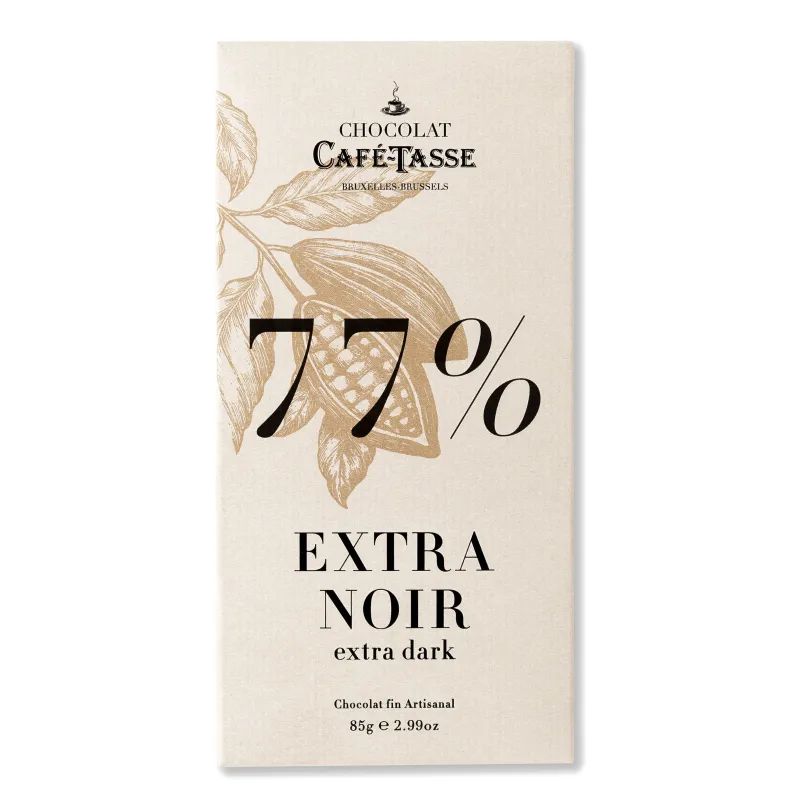 Tablette de chocolat noir Café-Tasse 77 % de cacao 85 g