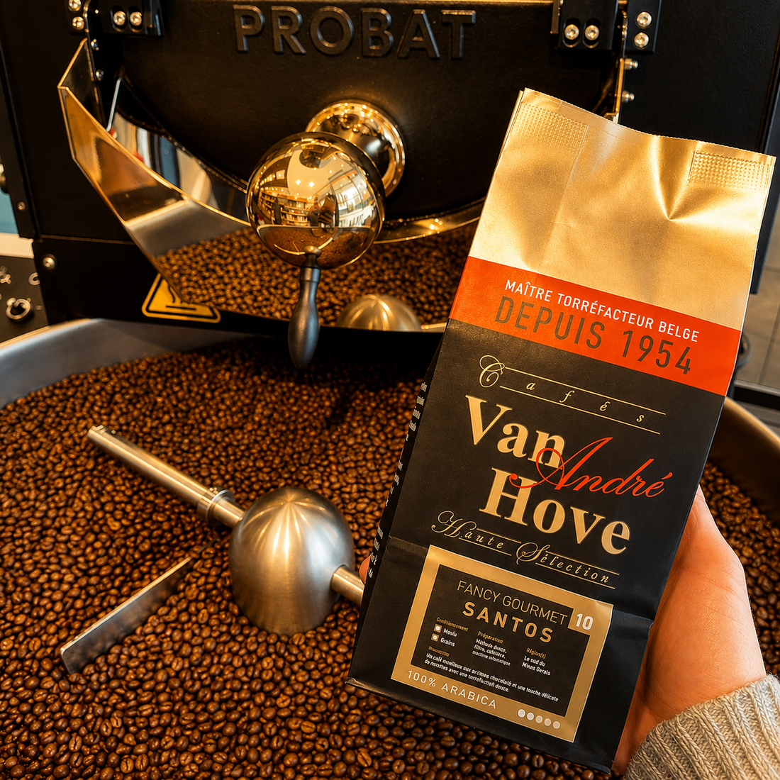 du cafés Van Hove traçable fraîchement torréfié