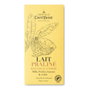 Tablette de chocolat au lait Café-Tasse au praliné banane et cookie 95 g