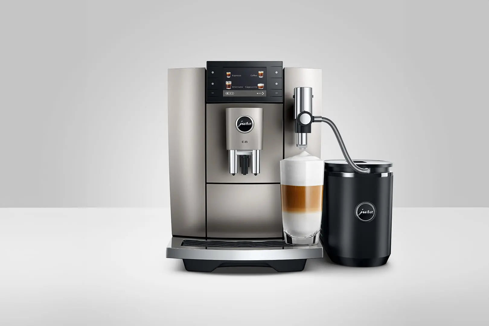 machine à café Jura E8 Midnight Silver + frigo à lait