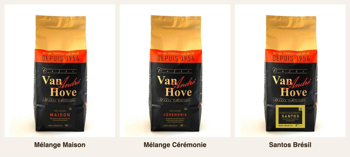 Milk Coffee Pack - Mélange Maison, Mélange Cérémonie et Santos Brésil, 500gr chacun