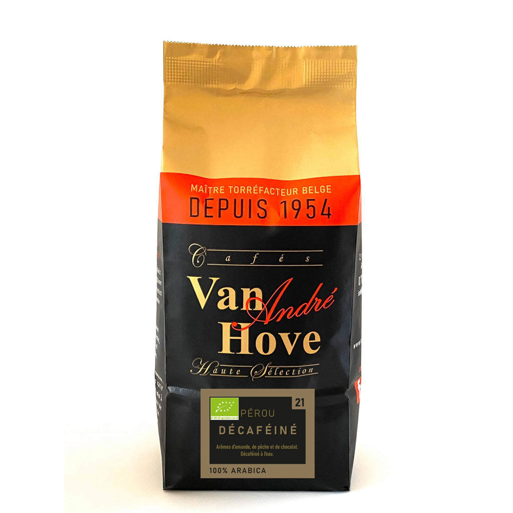 Café Pérou Décaféiné Bio – Pérou – Torréfié artisanalement en Belgique par Cafés Van Hove