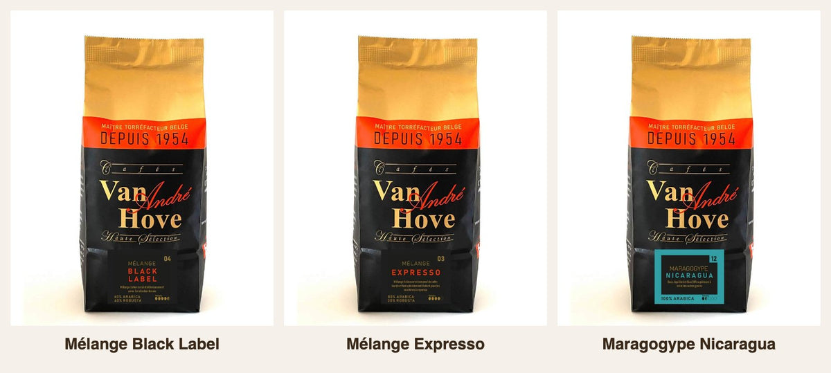 Strong Coffee Pack - Mélange Black Label, Mélange Expresso et Maragogype Nicaragua, 500gr chacun