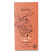 Tablette de chocolat noir Café-Tasse au praliné noisette et orange 95 g