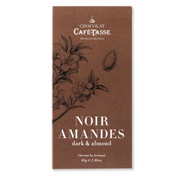 Tablette de chocolat noir Café-Tasse 60 % cacao aux amandes grillées 85 g