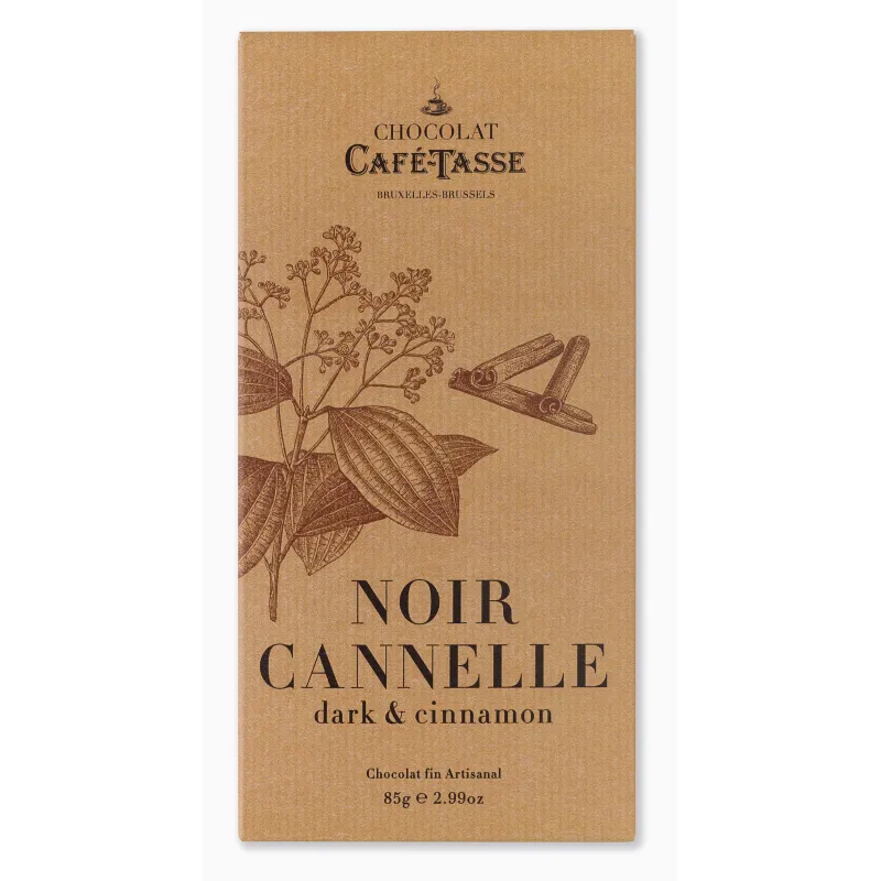 Tablette de chocolat noir Café-Tasse à la cannelle 85 g