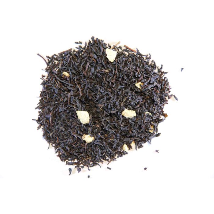 Mélange de thé de Chine et de Ceylan délicatement parfumé avec des écorces d'orange amère.