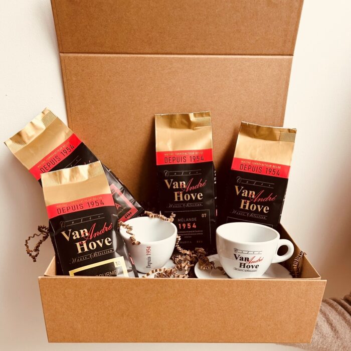 Coffret de café + tasses Cafés Van Hove