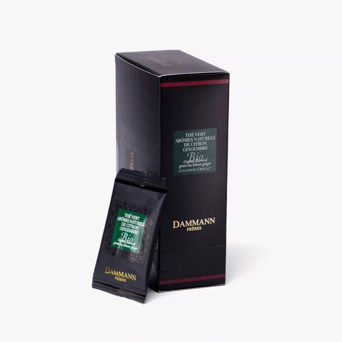 Boite de THÉ VERT ARÔMES NATURELS DE CITRON GINGEMBRE BIO