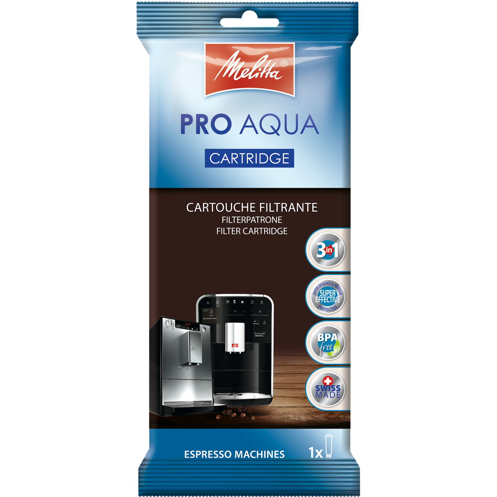 Cartouche filtrante PRO AQUA pour machines à expresso automatiques