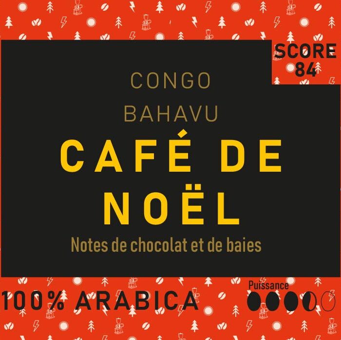 Label Christmas blend Congo coffee