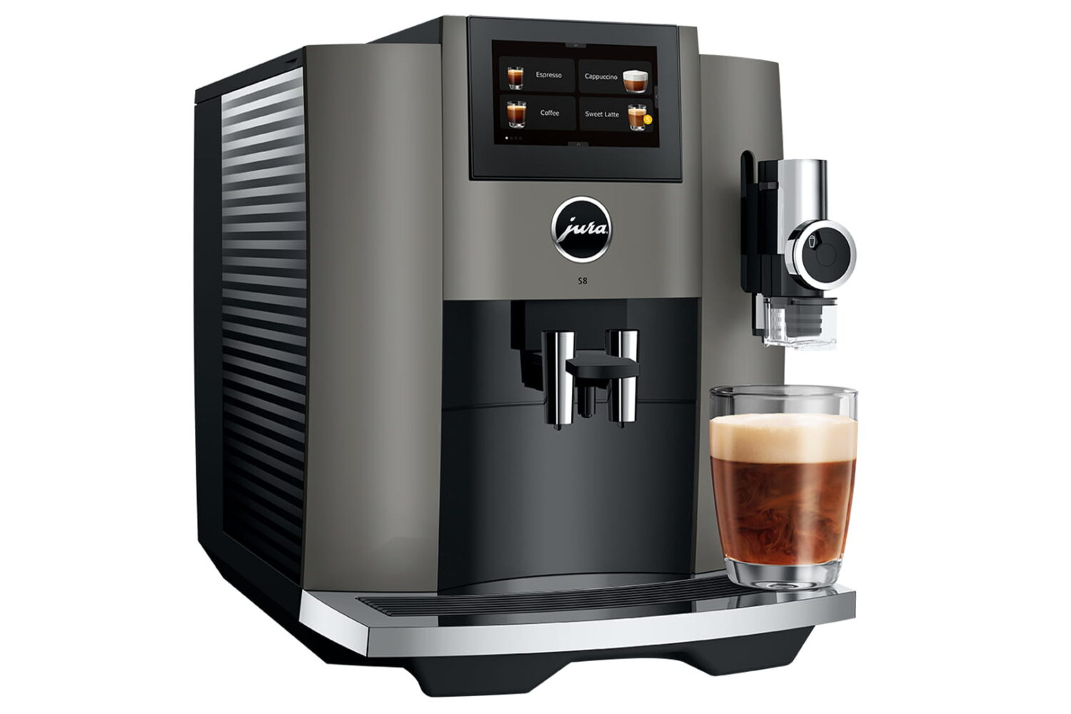 Jura S8 Dark Inox café au lait