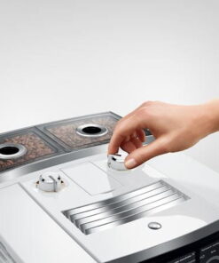Jura J8 Diamond White coffee machine with grinder setting