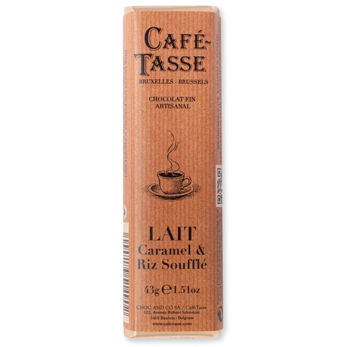 Barre de chocolat au lait caramel riz soufflé
