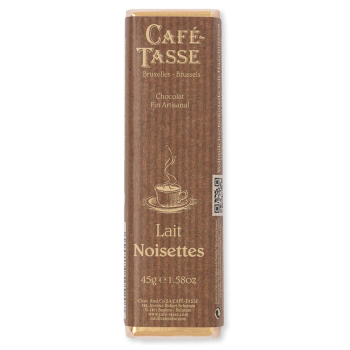 Barre de chocolat lait noisettes
