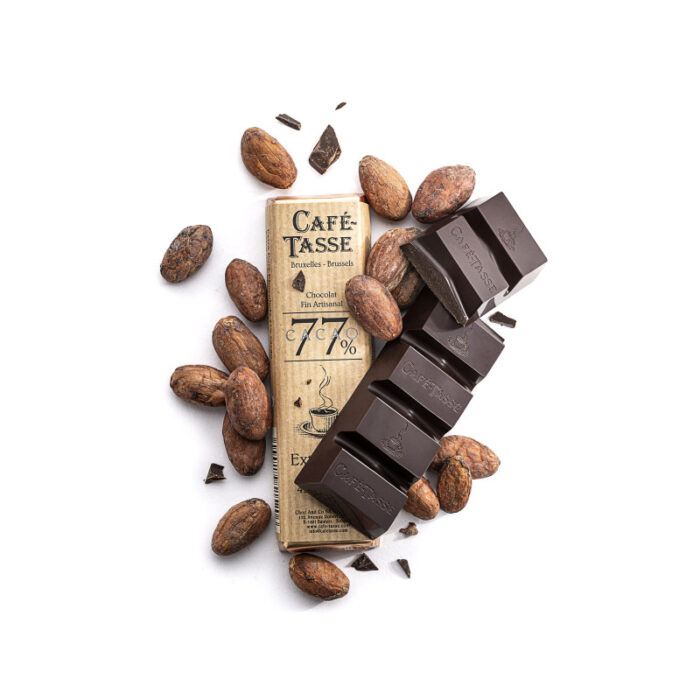 Barre de chocolat noir 77 de cacao Café Tasse