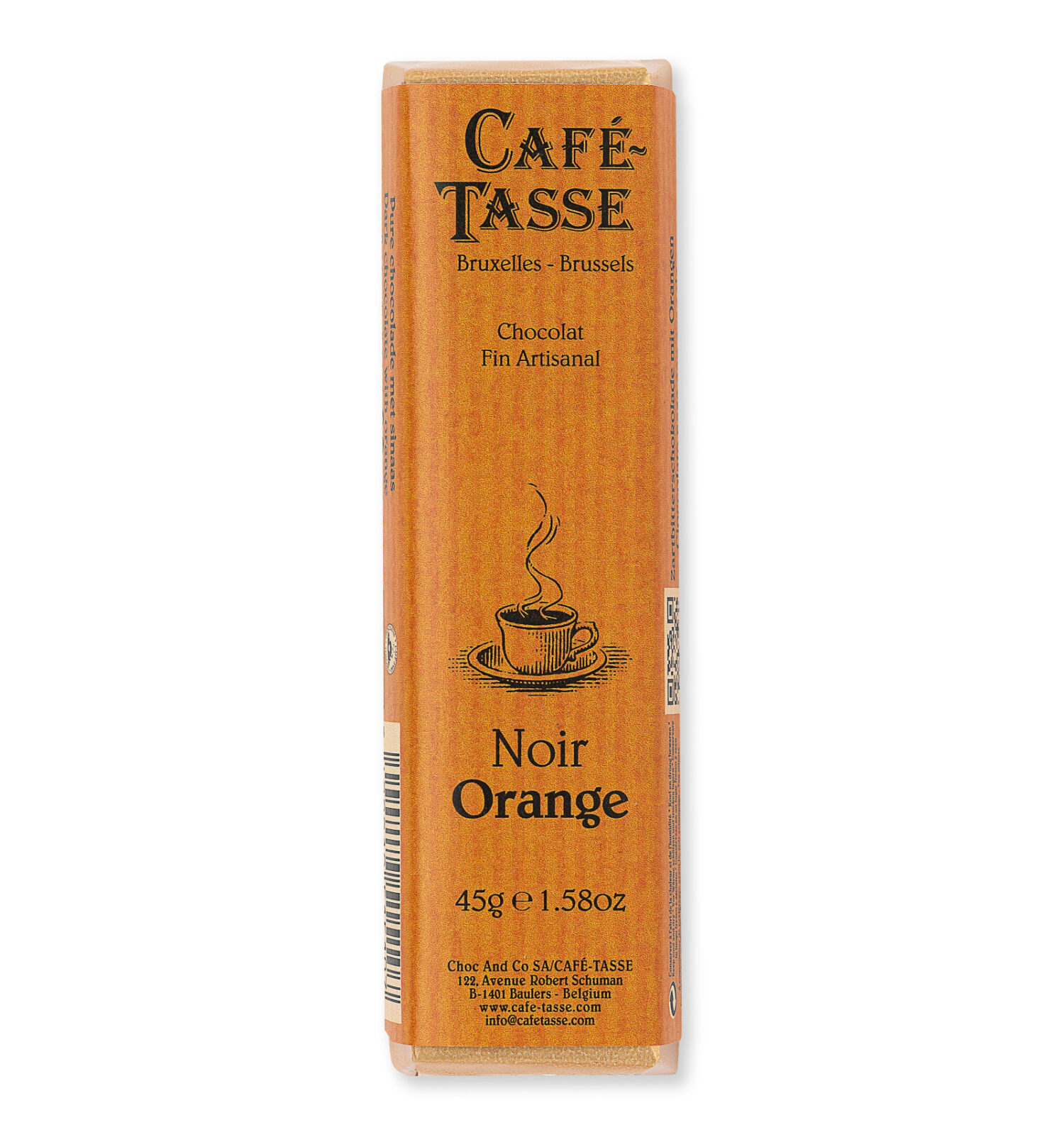Barre de chocolat noir et zestes d'orange
