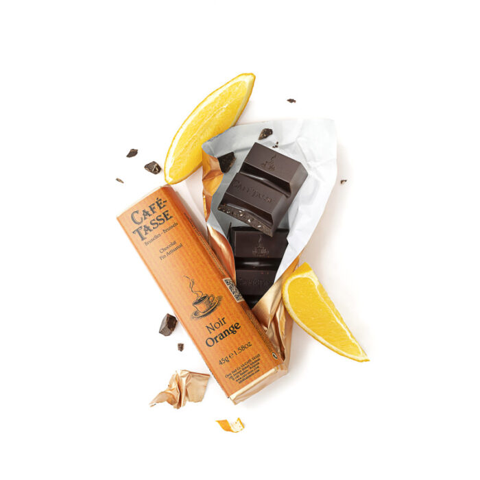 Barre de chocolat noir et zestes d'orange Café Tasse