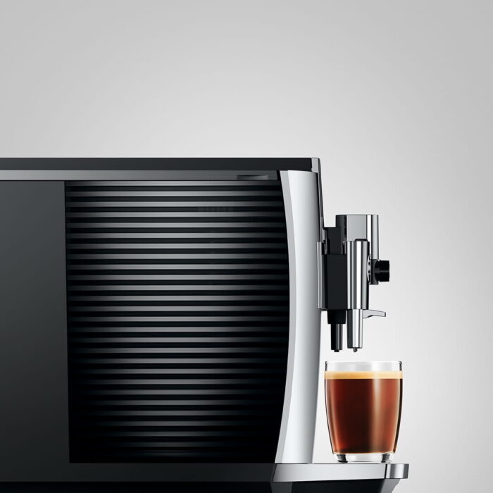 Jura E8 Midnight Silver vue latérale machine à café