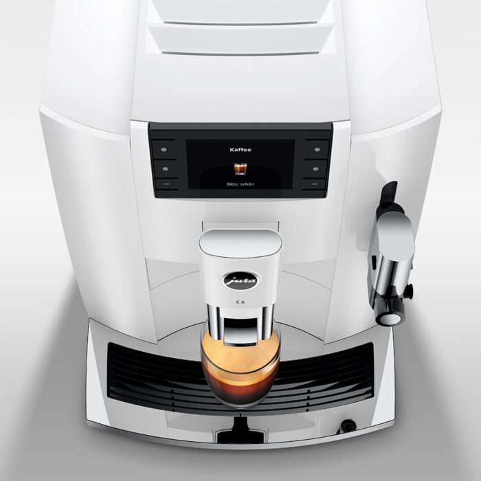 Jura E8 Piano White vue arrière machine à café